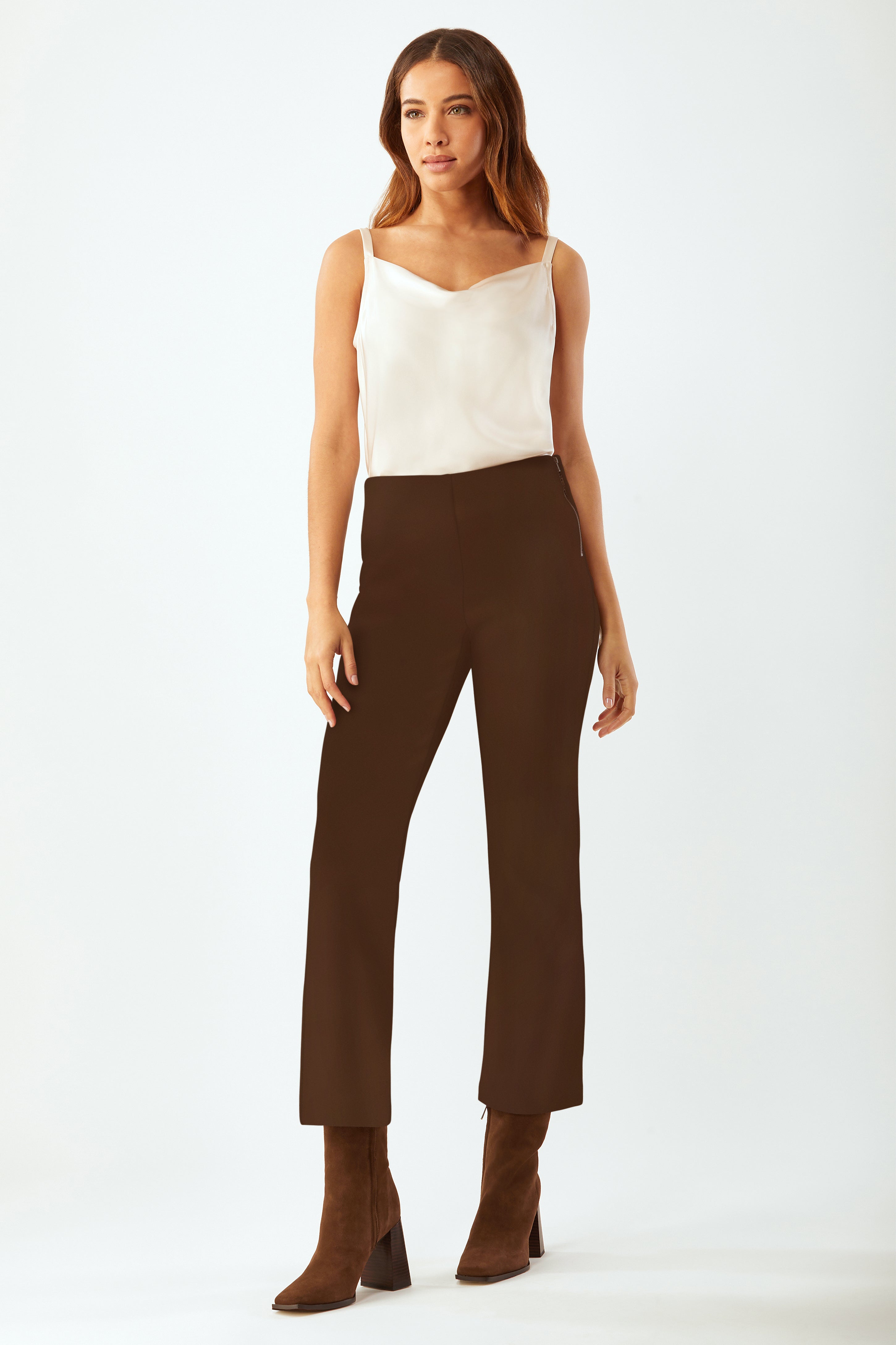 Chocolate Brown High Waisted Wide Leg Trousers | Onfal – motelrocks-com-us