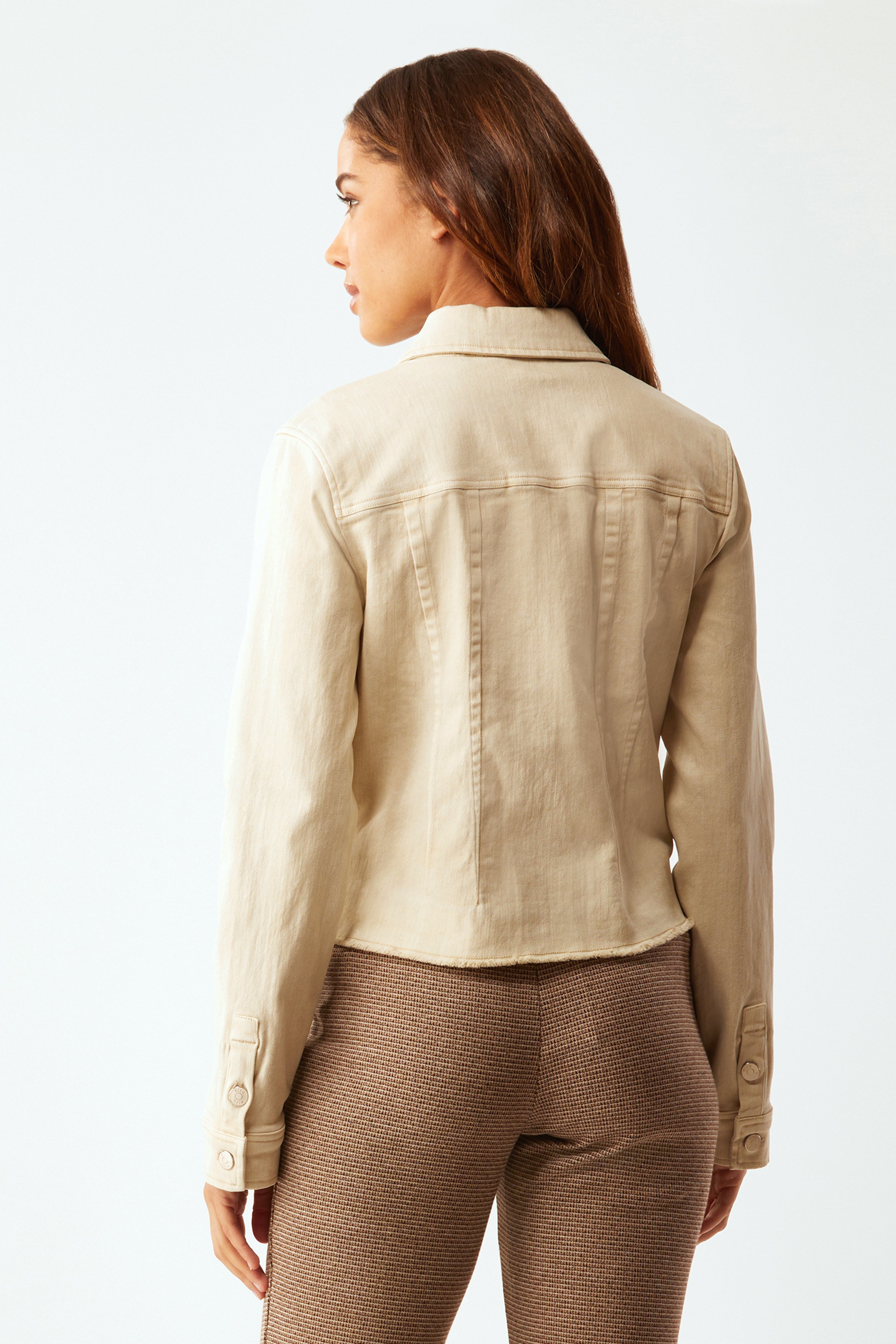 LIMITED COLLECTION Plus Size Khaki Green Washed Longline Denim Jacket |  Yours Clothing