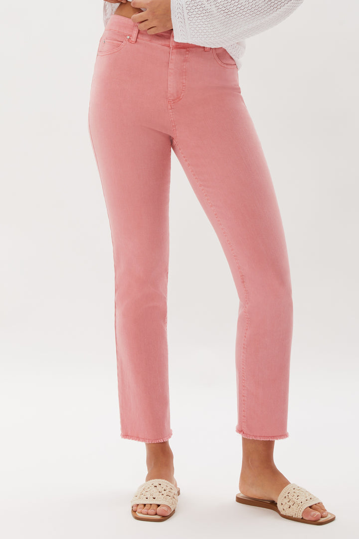 La Cienega Straight Leg Cropped Jean - Shell Pink