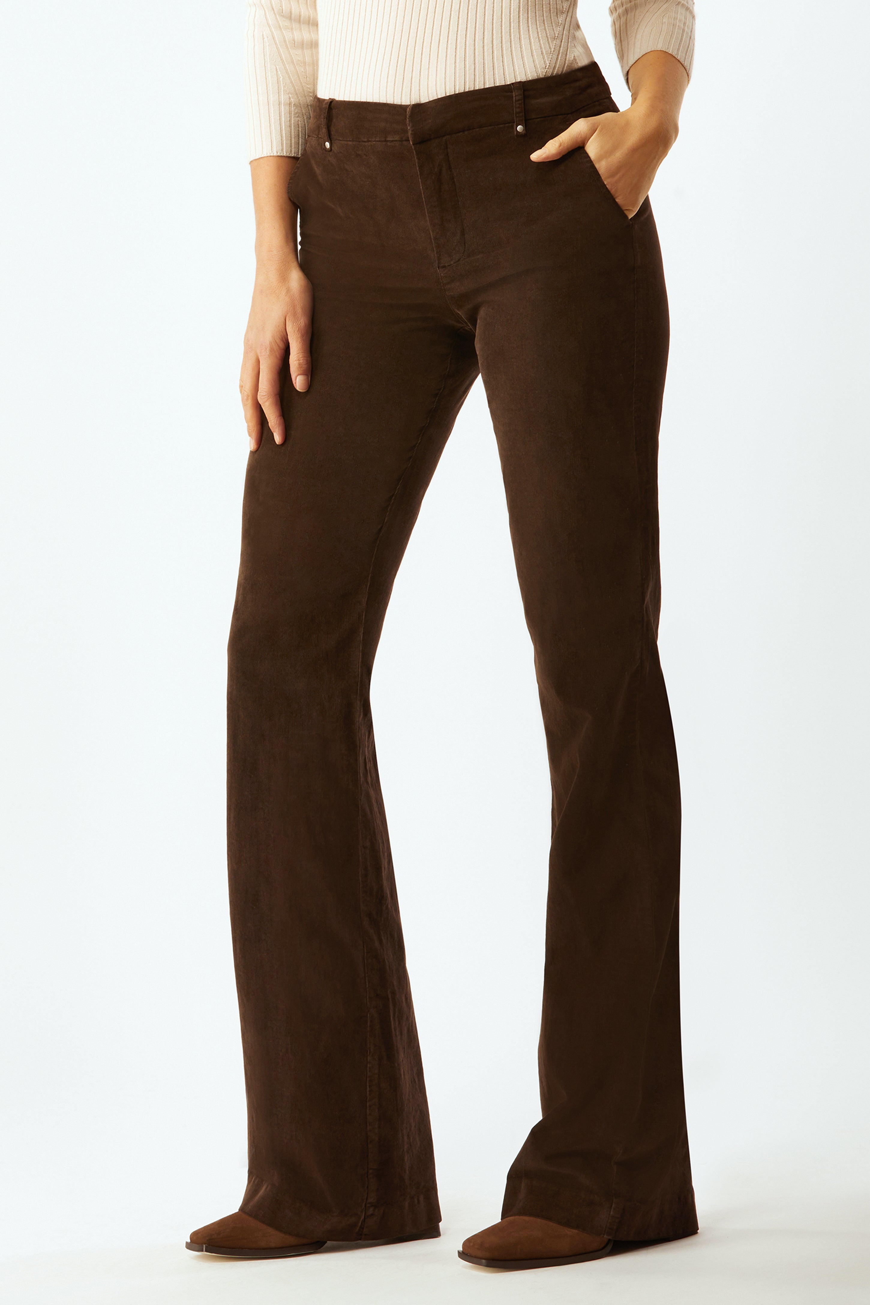 Hudson Flare Leg Pant - Chocolate – Ecru